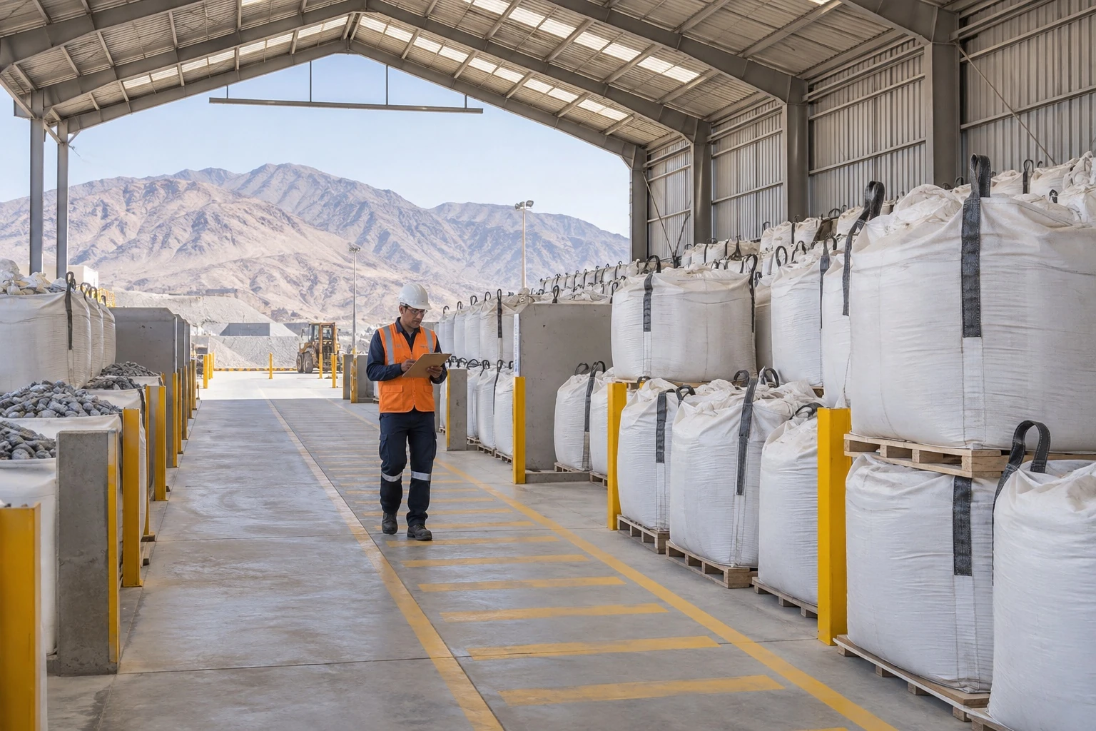 Foto referencial: depósito organizado para recepción y almacenamiento de minerales