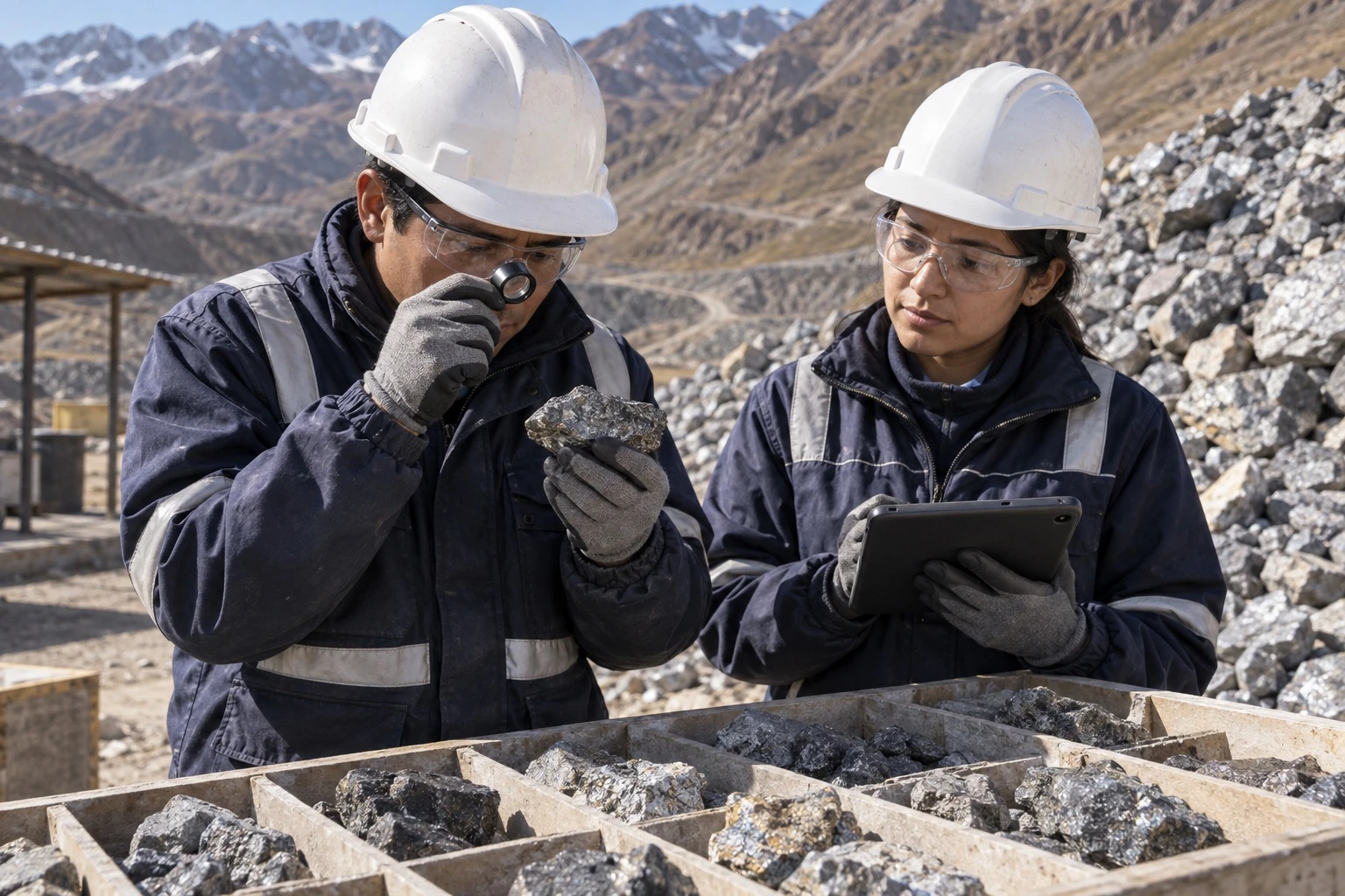 Foto referencial: muestreo y verificación técnica de minerales